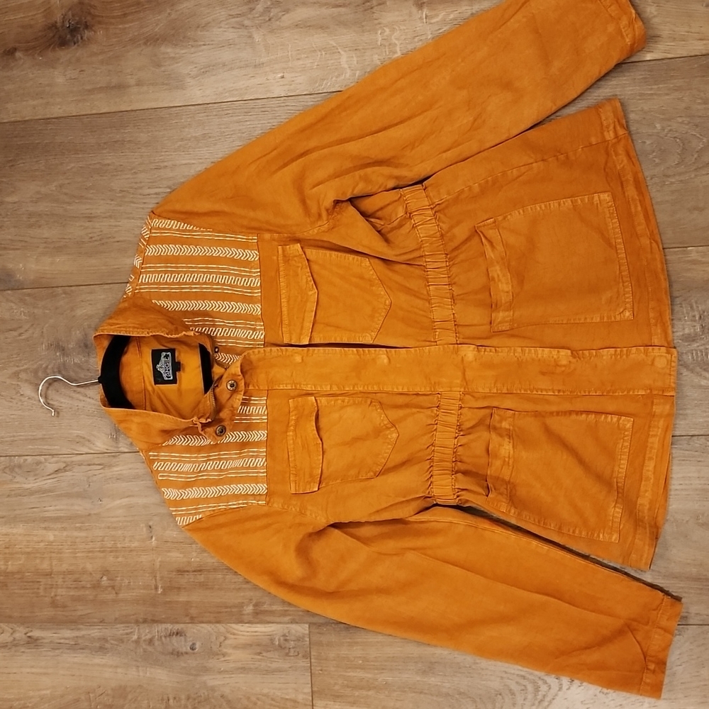 Angie 100% Lyocell Embroidered Utility Jacket sz Large